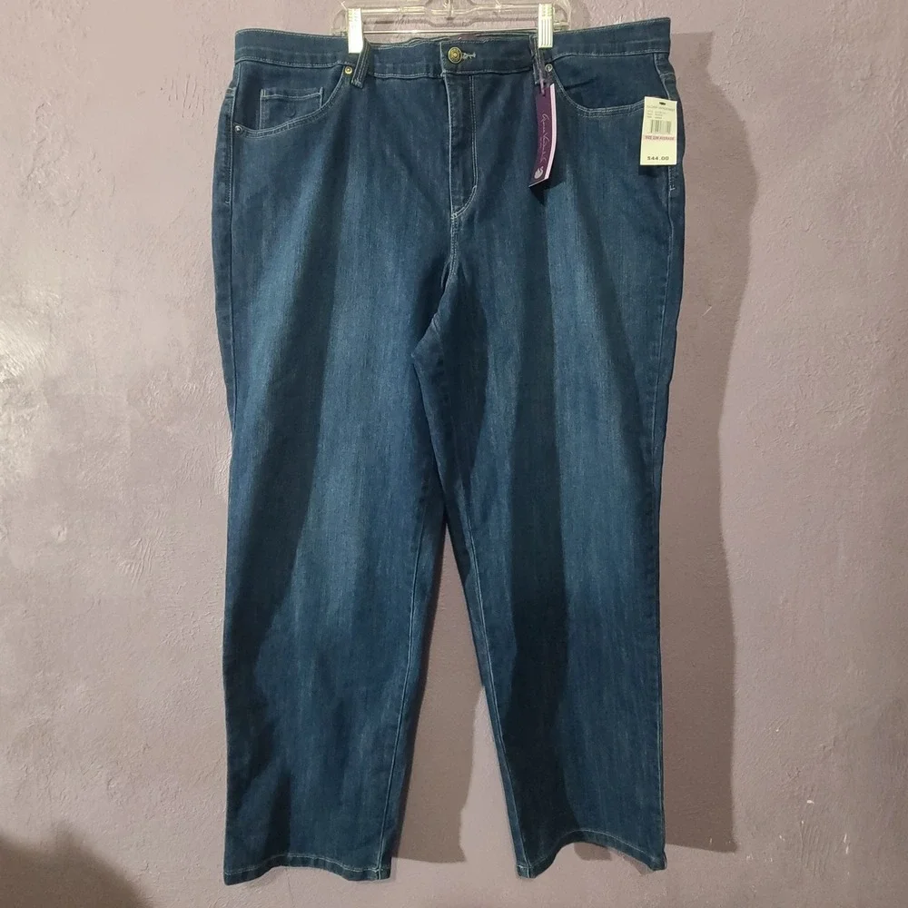 Gloria Vanderbilt Amanda The Original Slimming Jean Tapered Leg Womens Sz 22 W - Picture 1 of 6